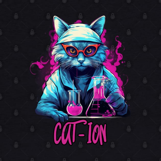 Chemist cat, cation, chemistry, laboratory, kitty in lab, gift present ideas by Pattyld